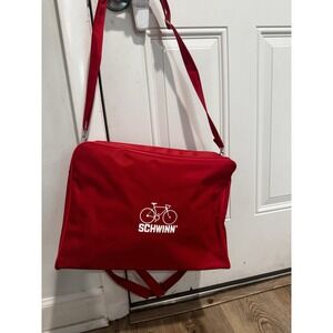 Vintage Schwinn Bikes Bicycles Red Vinyl Messenger Bag With Carry Straps 70s/80s